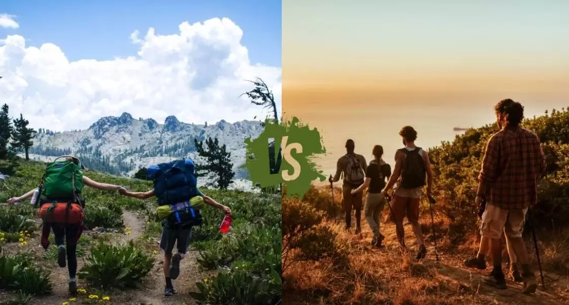 difference between hiking and backpacking