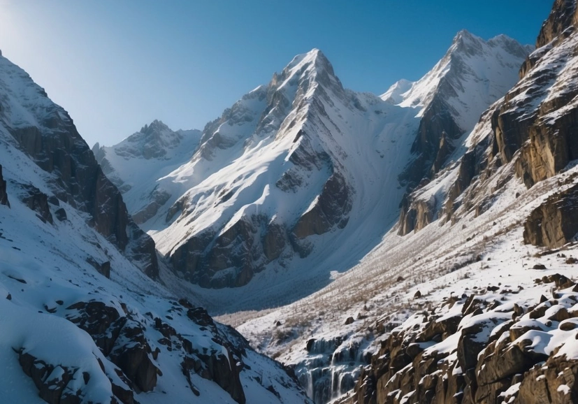 frozen waterfall climbing